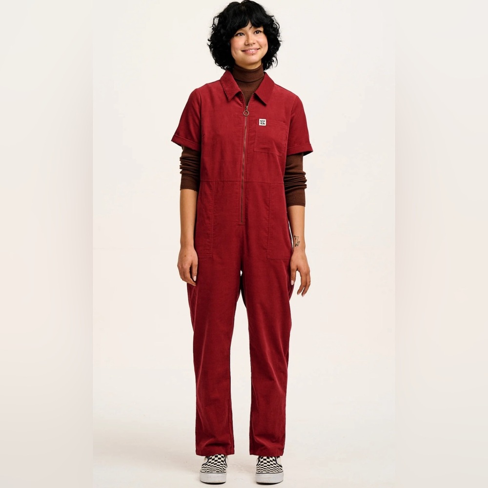 Lucy & Yak Red Corduroy Rex Jumpsuit